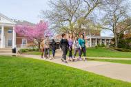 Gina T’ai works with her dance class on some outdoor performances in the Chapin Quad.